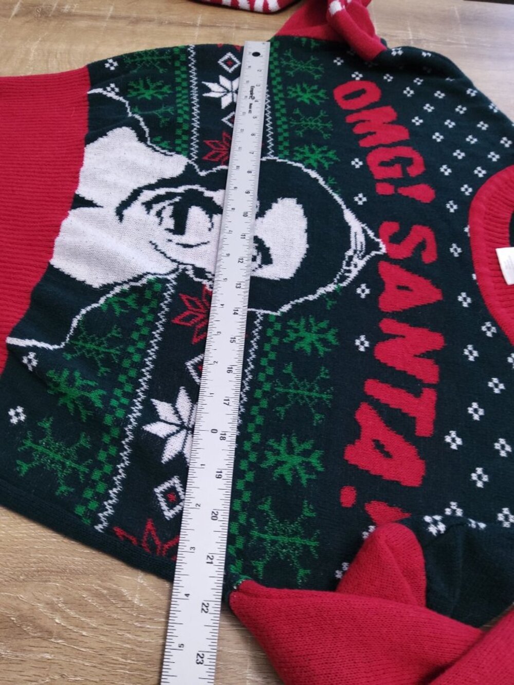 OMG Santa I Know Him Christmas Sweater Crewneck Holiday Ugly Sweater Large - Picture 3 of 6